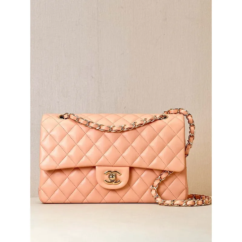 Chanel A01112 Flap Classic 11.12 Kabelka Jehněčí kůže a zlatý kov Oranžová