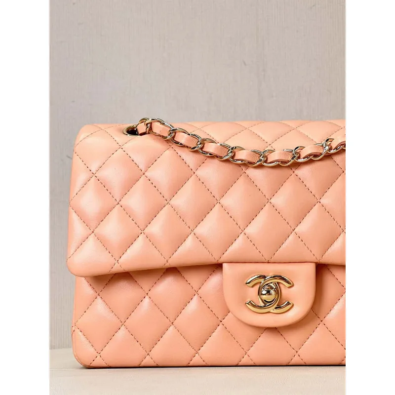 Chanel A01112 Flap Classic 11.12 Kabelka Jehněčí kůže a zlatý kov Oranžová