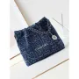 Chanel 22 AS3260 Malá kabelka 24A Denim vyšívaná a stříbrná kovová