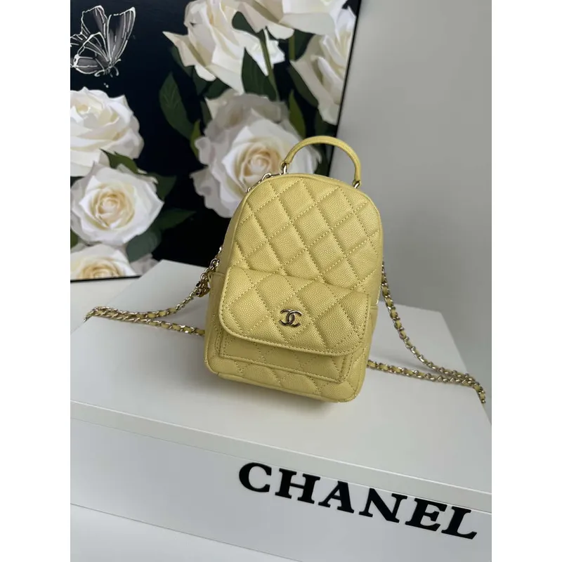 Chanel Ap3753 CLASSIC MINI Batoh telecí kůže žlutá