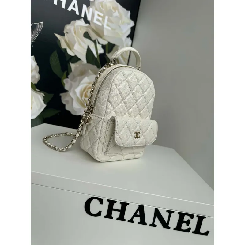 Chanel Ap3753 CLASSIC MINI Batoh telecí kůže bílá