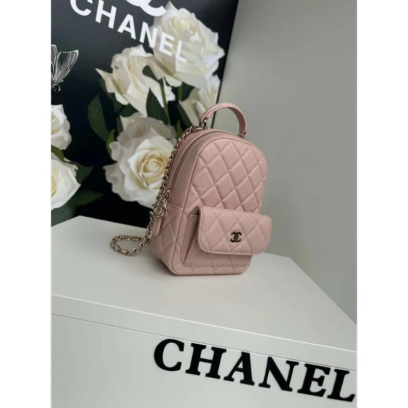 Chanel Ap3753 CLASSIC MINI Batoh telecí kůže růžová