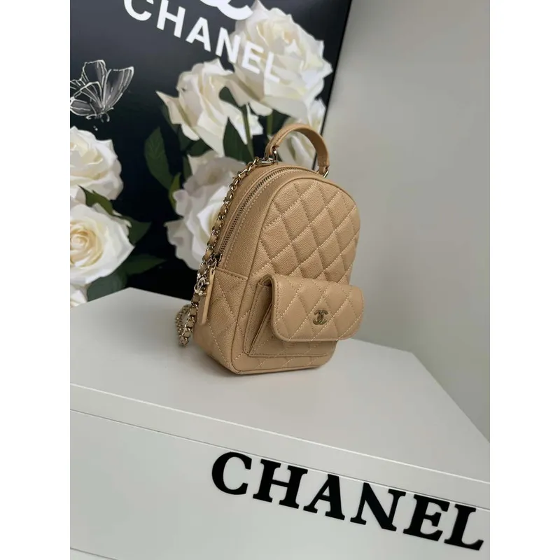 Chanel Ap3753 CLASSIC MINI Batoh telecí kůže meruňková