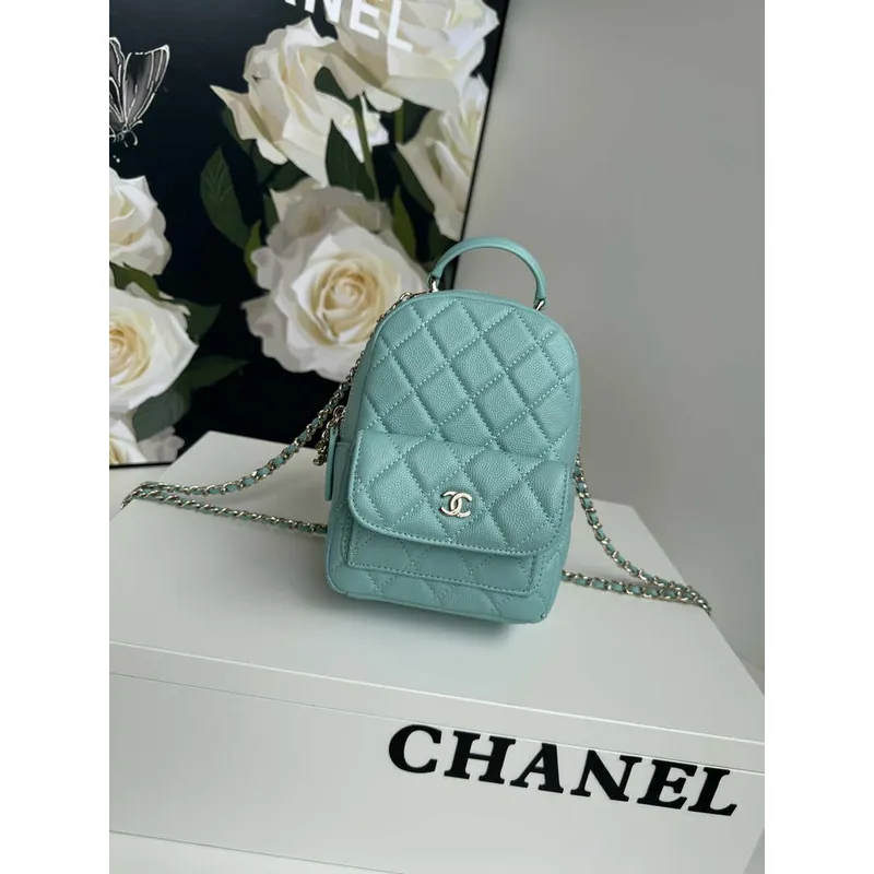 Chanel Ap3753 CLASSIC MINI Batoh telecí kůže Lake Blue