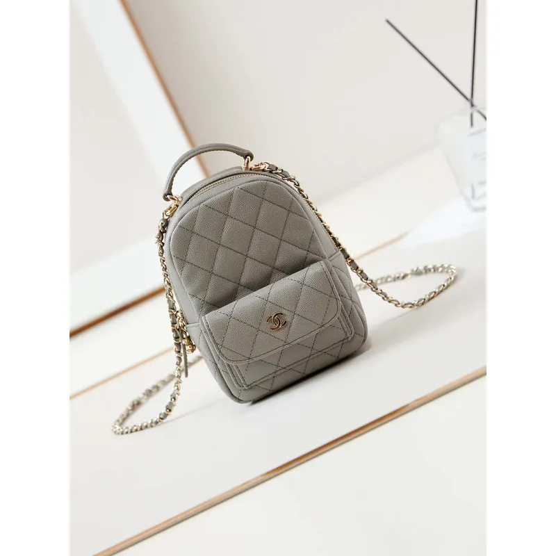 Chanel Ap3753 CLASSIC MINI Batoh telecí kůže šedá
