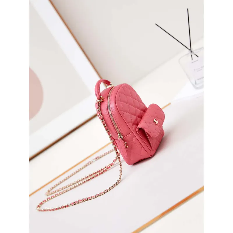 Chanel Ap3753 CLASSIC MINI Batoh telecí kůže červená