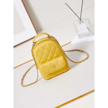 Chanel Ap3753 CLASSIC MINI Batoh Jehněčí kůže Žlutá