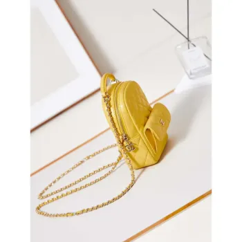 Chanel Ap3753 CLASSIC MINI Batoh Jehněčí kůže Žlutá
