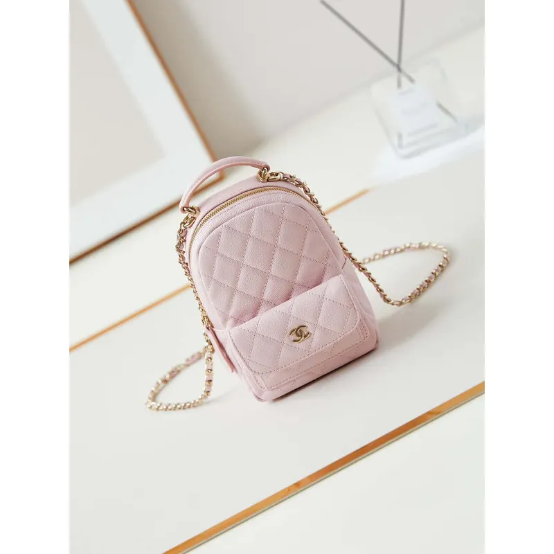 Chanel Ap3753 CLASSIC MINI Batoh Jehněčí kůže Růžová