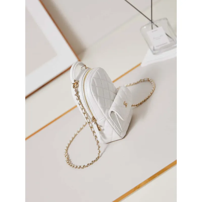 Chanel Ap3753 CLASSIC MINI Batoh Jehněčí kůže Bílá