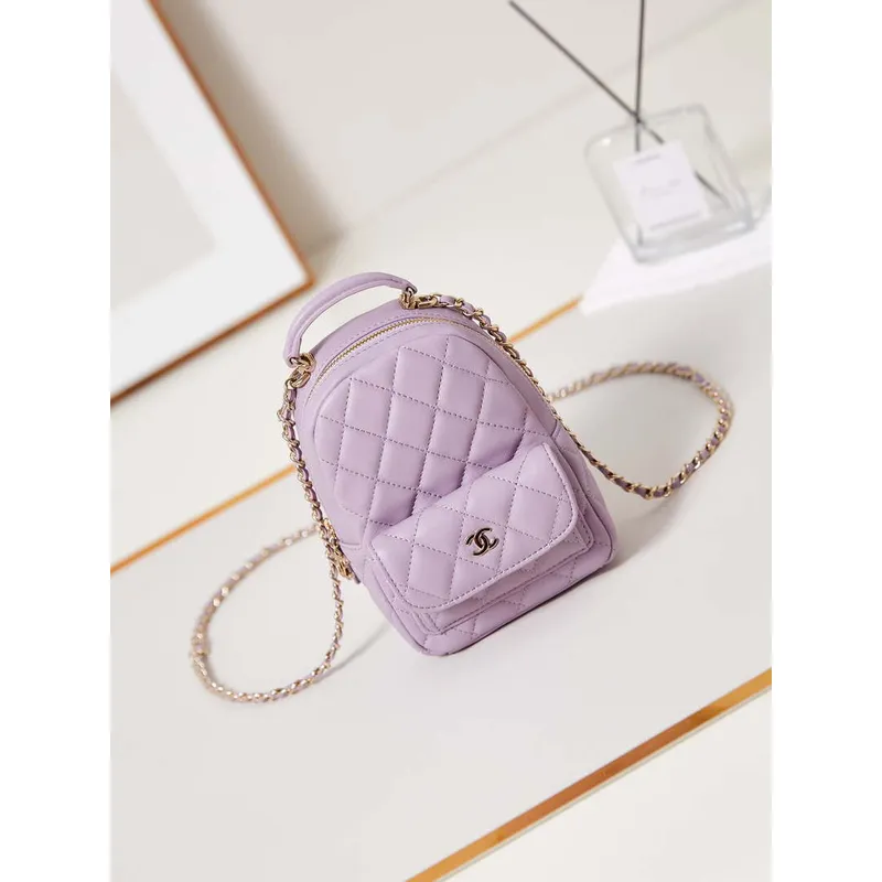 Chanel Ap3753 CLASSIC MINI Batoh Jehněčí kůže Lilac