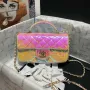 Chanel AS2431 Mini Flap Fantasy Mirror Telecí kůže a zlatý kov Růžová