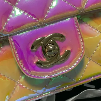 Chanel AS2431 Mini Flap Fantasy Mirror Telecí kůže a zlatý kov Růžová