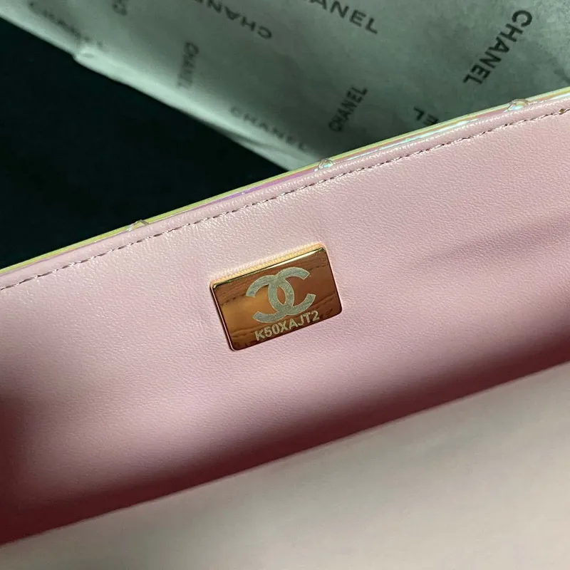 Chanel AS2431 Mini Flap Fantasy Mirror Telecí kůže a zlatý kov Růžová