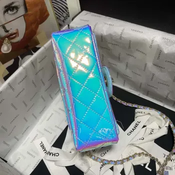 Chanel AS2431 Mini flap Fantasy Mirror Telecí kůže a zlatý kov Modrá