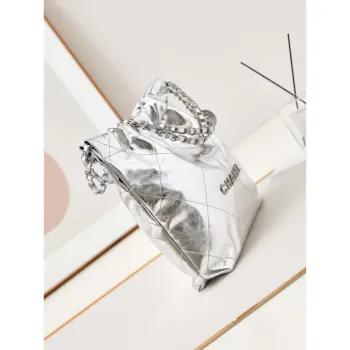 Chanel 22 Malá kabelka Fantasy barva Telecí kůže a stříbrný kov AS3260 Stříbrná