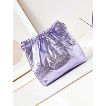 Chanel 22 Malá kabelka Fantasy barva Telecí kůže a zlatý kov AS3260 Fialová