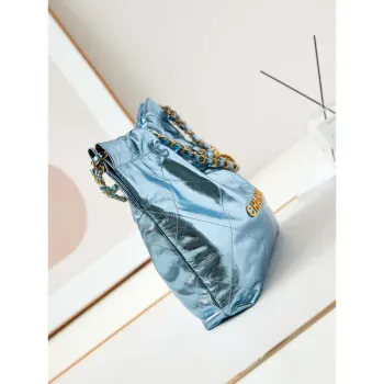 Chanel 22 Malá kabelka Fantasy barva Telecí kůže a zlatý kov AS3260 Modrá