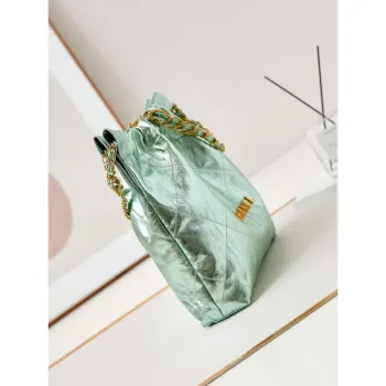 Chanel 22 Malá kabelka Fantasy barva Telecí kůže a zlatý kov AS3260 Zelená