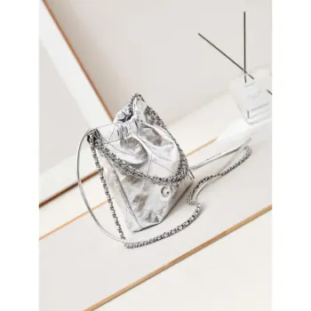 Chanel AS3980 22 Mini kabelka Fantazijní barva Telecí kůže a stříbrný kov Stříbrná