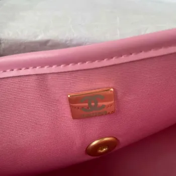 Chanel Messenger Bag telecí kůže a zlatý kov AS4845 růžová jehněčí kůže