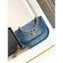 Chanel AS4845 Messenger Bag Denim Blue & Gold Tone Metal