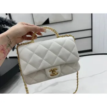 Chanel AS4848 Mini Flap taška s horním uchem Bílá