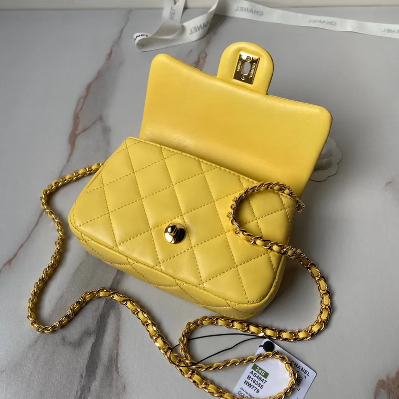 Chanel AS4847 Mini Flap taška s horním uchem Žlutá