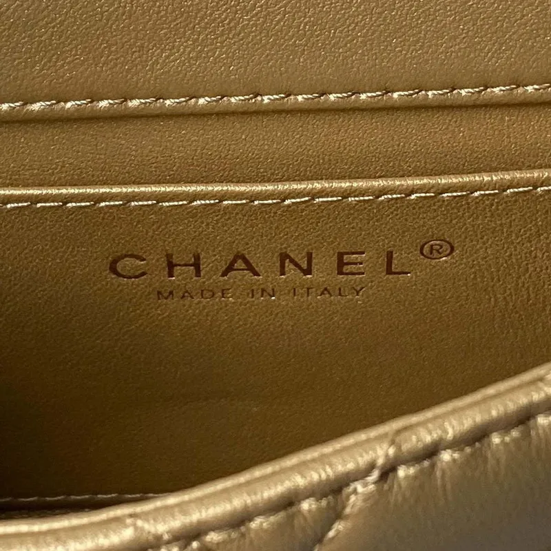 Chanel AS4847 Mini Flap taška s horním uchem Zlatá