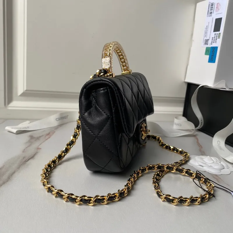 Chanel AS4847 Mini Flap taška s horním uchem Černá