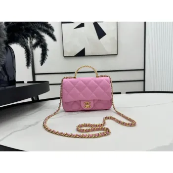 Chanel AS4848 Mini Flap taška s horním uchem Rose Red