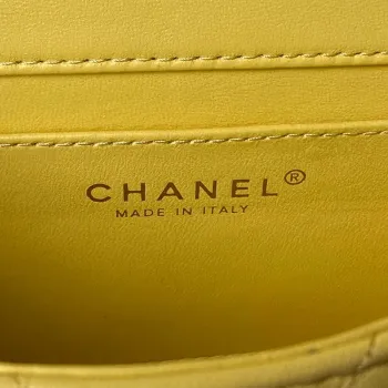 Chanel AS4848 Mini taška s klopou a horním uchem Žlutá