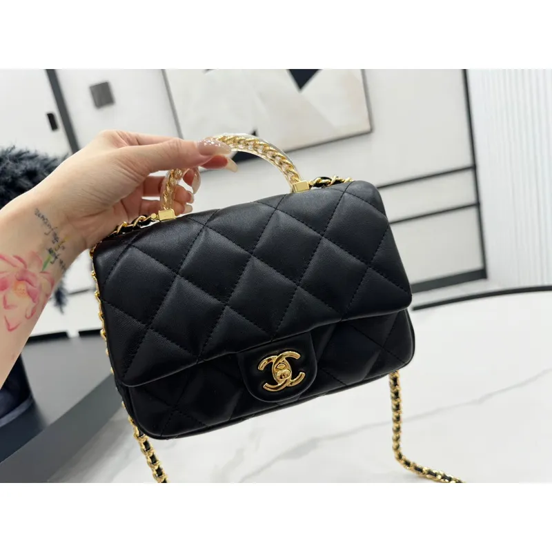 Chanel AS4848 Mini Flap taška s horním uchem Černá