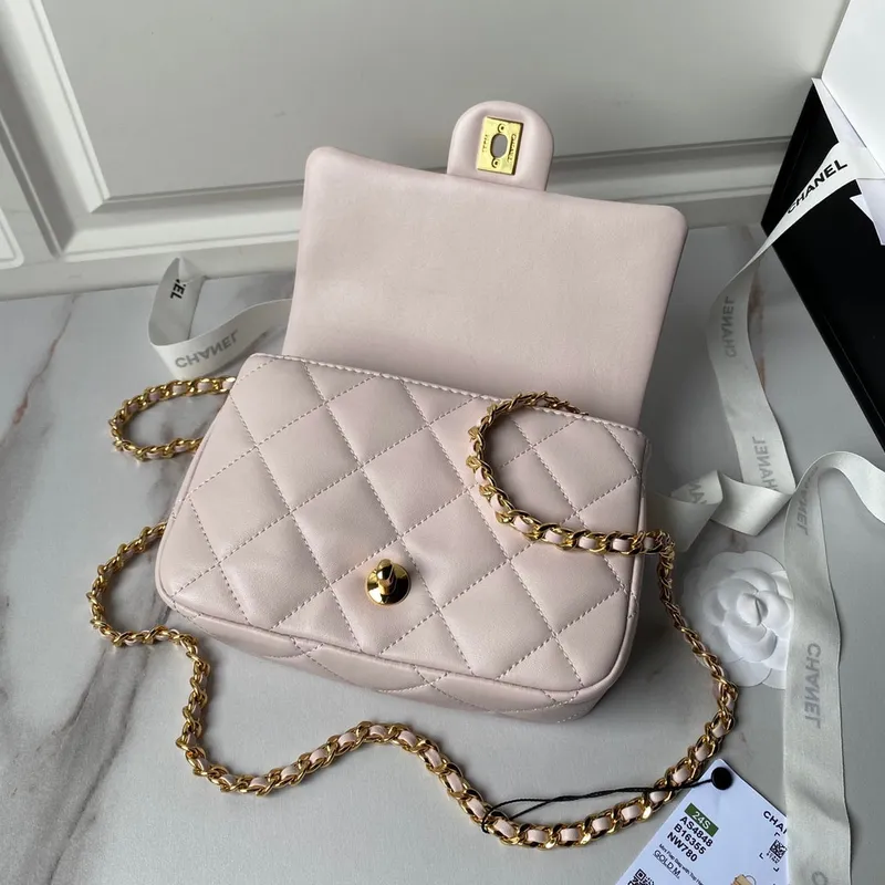 Chanel AS4848 Mini Flap taška s horním uchem Růžová