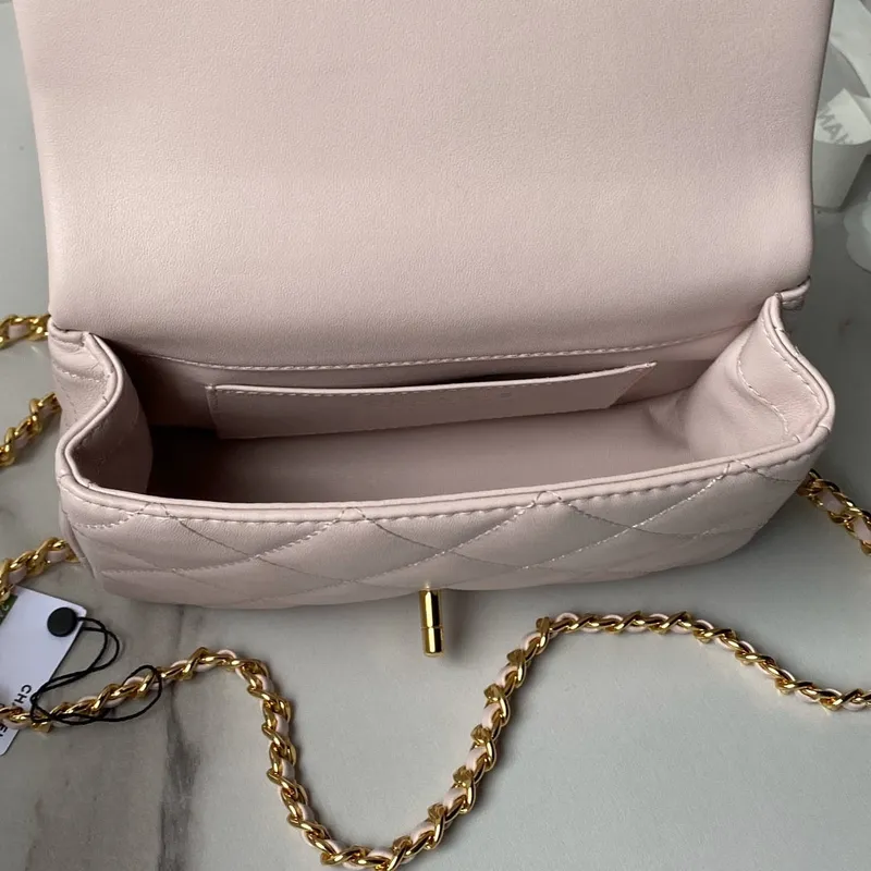 Chanel AS4848 Mini Flap taška s horním uchem Růžová