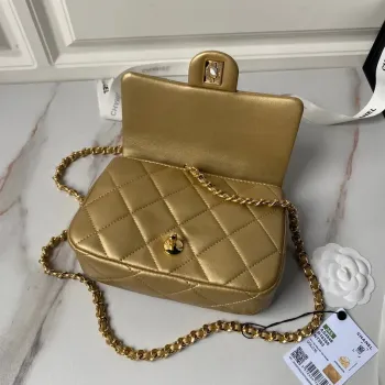 Chanel AS4848 Mini Flap taška s horním uchem Zlatá