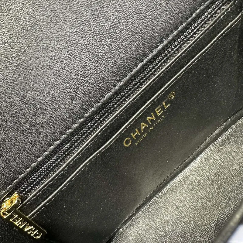 Chanel AS1116 Potiskovaná látka a zlatý kov Černá a vícebarevná