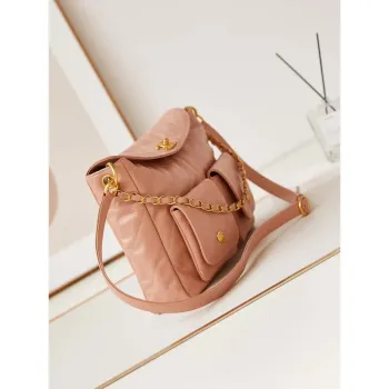 Chanel AS4668 Velká taška Hobo z lesklé telecí kůže a zlatého kovu, růžová