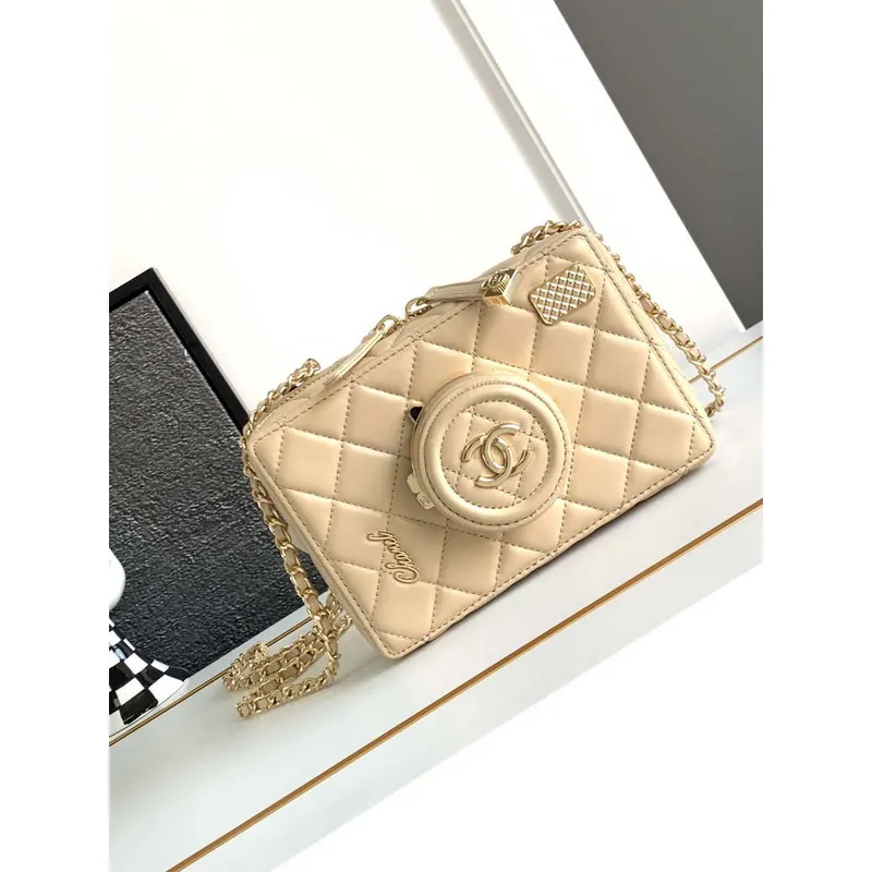 Chanel AS4817 Pouzdro na fotoaparát Apricot Lambskin Bag