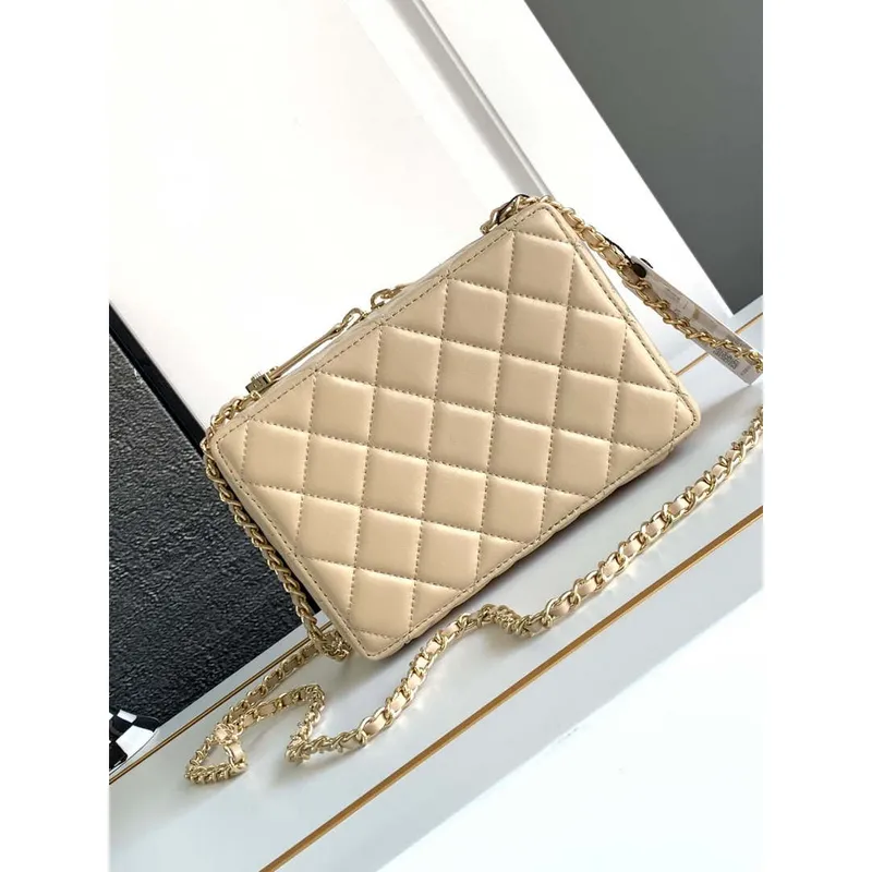 Chanel AS4817 Pouzdro na fotoaparát Apricot Lambskin Bag