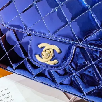 Chanel AS4646 MINI FLAP BAG & STAR COIN PURSE Zrcadlová telecí kůže  Metalická telecí kůže a zlatý kov Tmavě fialová