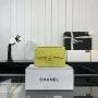 Chanel A01117 Kabelka s klopou Klasická taška Citronově žlutá jehněčí kůže