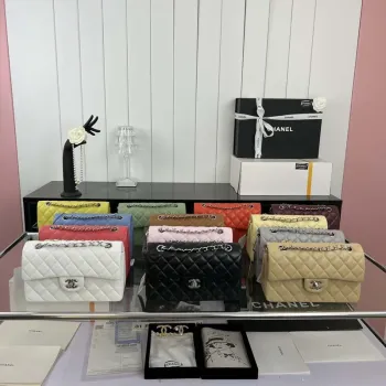 Chanel A01117 Kabelka s klopou Klasická taška Oranžová jehněčí kůže