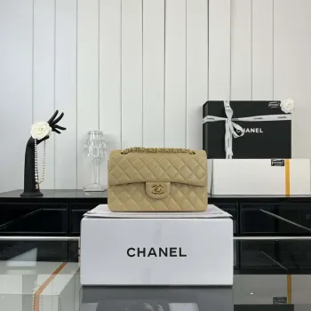 Chanel A01117 Kabelka s klopou Klasická taška Meruňková jehněčí kůže