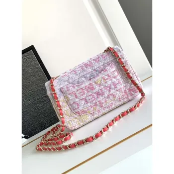 Chanel AS1116 24C Mini Flap Bag 20 cm A69900 Tweed bílá a červená