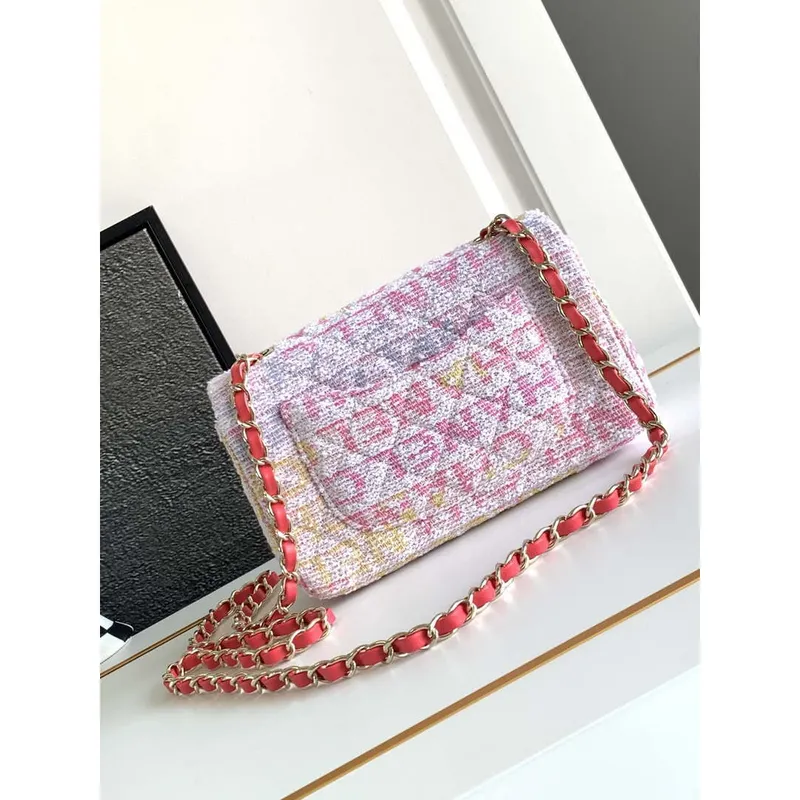 Chanel AS1116 24C Mini Flap Bag 20 cm A69900 Tweed bílá a červená