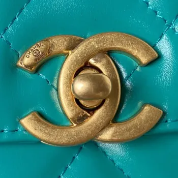 Chanel AS2615 Woc Peněženka na řetízku se zlatým přívěskem Mini Vintage taška z telecí kůže