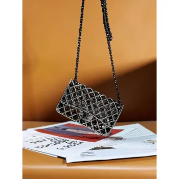 Chanel 24c sběratelská série večerní kabelka Bílé krystaly Swarovski A88810