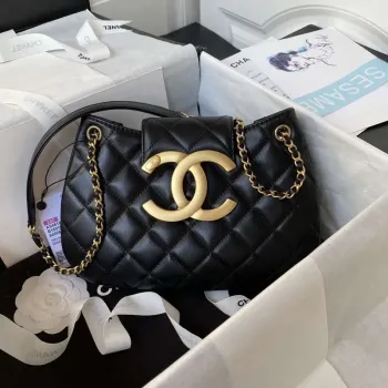 Chanel AS4610 Messenger taška Jehněčí kůže Černá