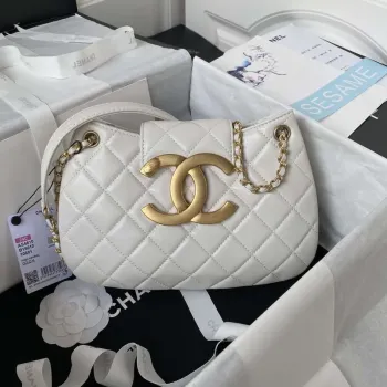 Chanel AS4610 Messenger taška Jehněčí kůže Bílá